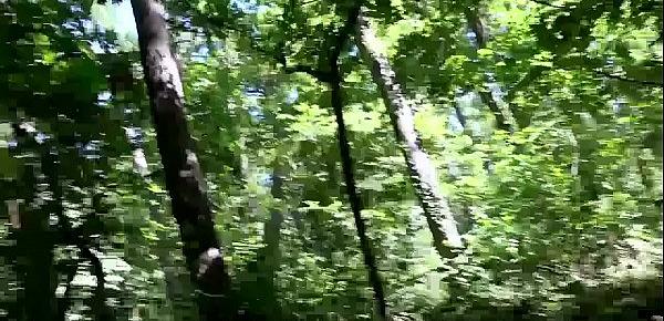  Sweet blonde fucks in the woods for cash